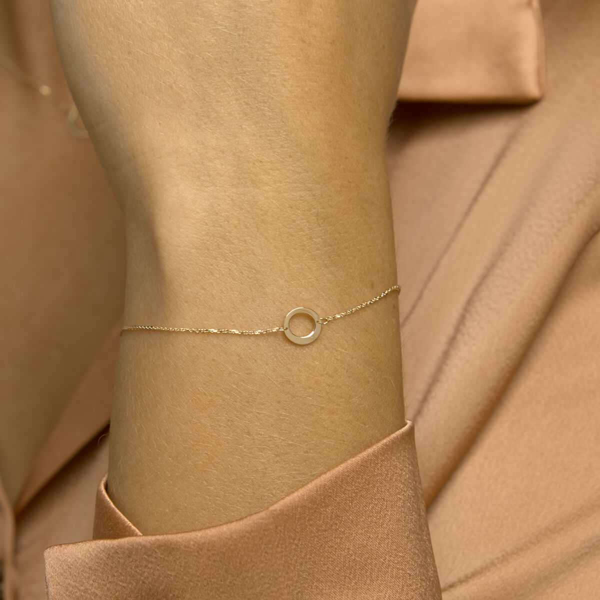pulsera redonda 16,5 - 17,5 - 18,5 cm 14K oro amarillo