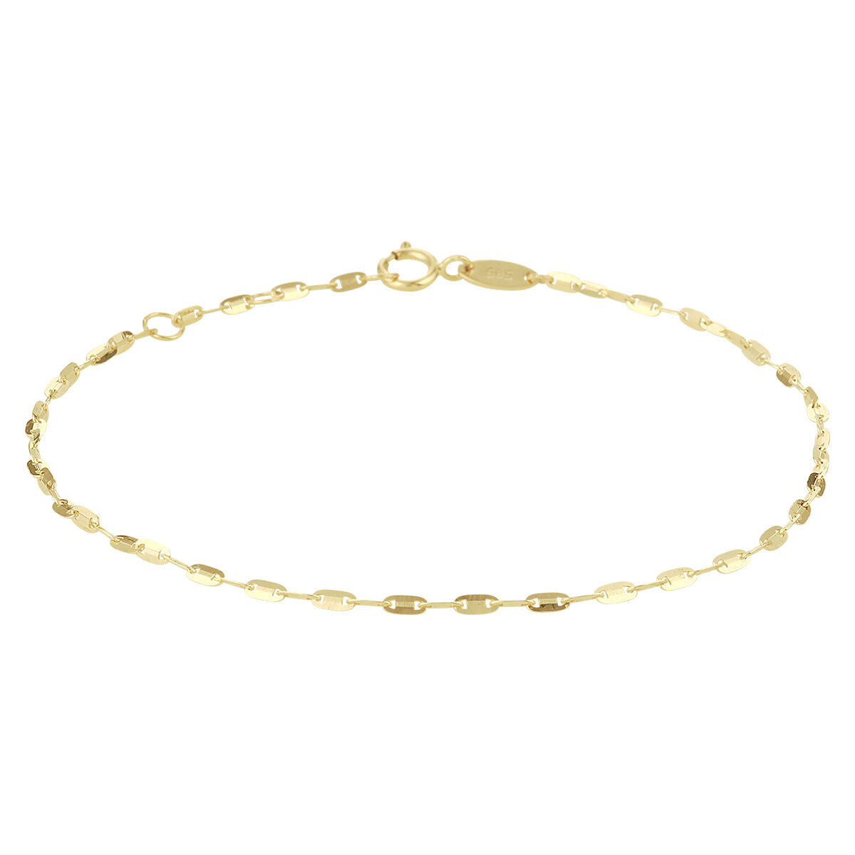 Pulsera de eslabones de 14K en oro amarillo, con un diseño delicado y longitud ajustable de 16 a 18 cm.