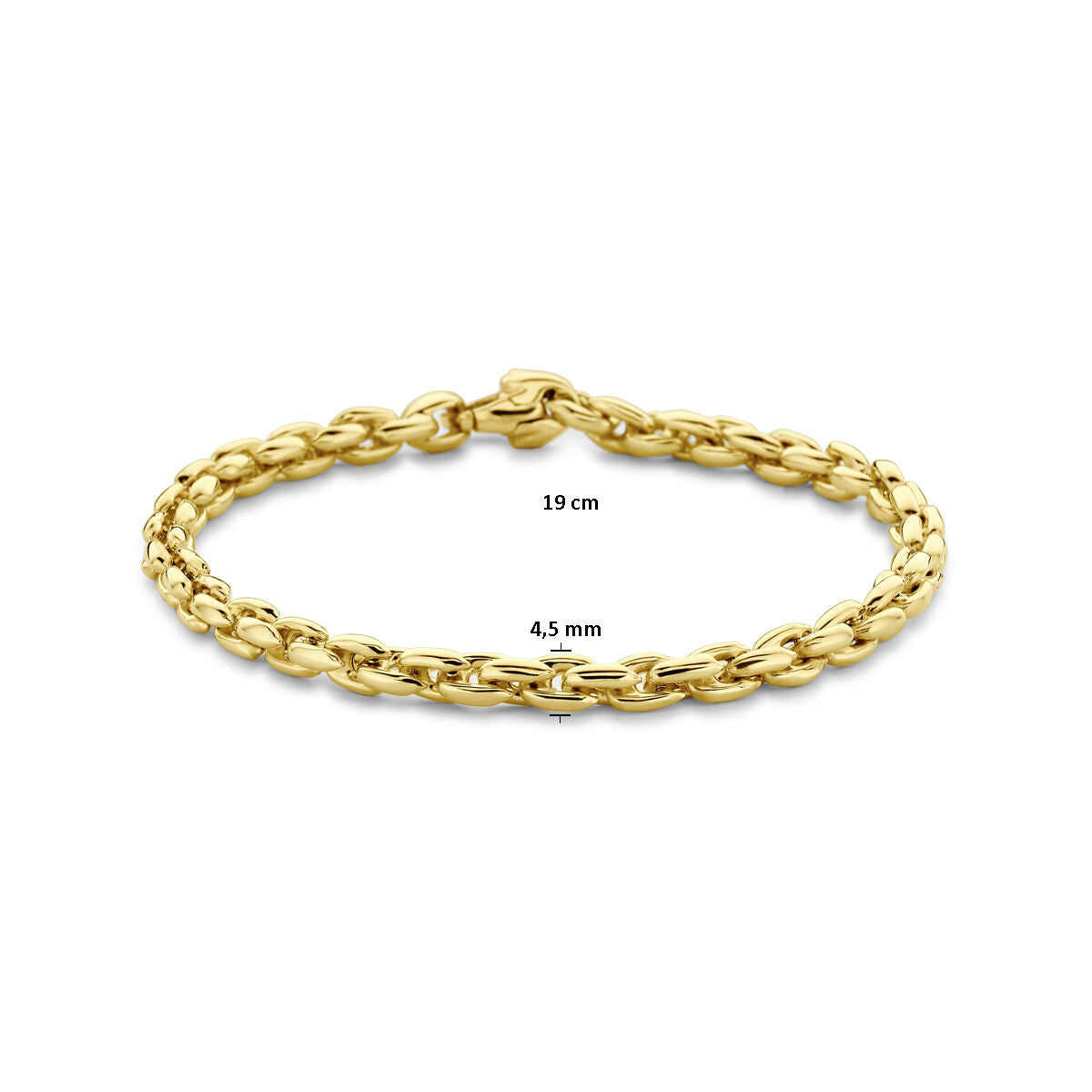 pulsera de fantasía eslabón 4,5 mm 19 cm 14K oro amarillo