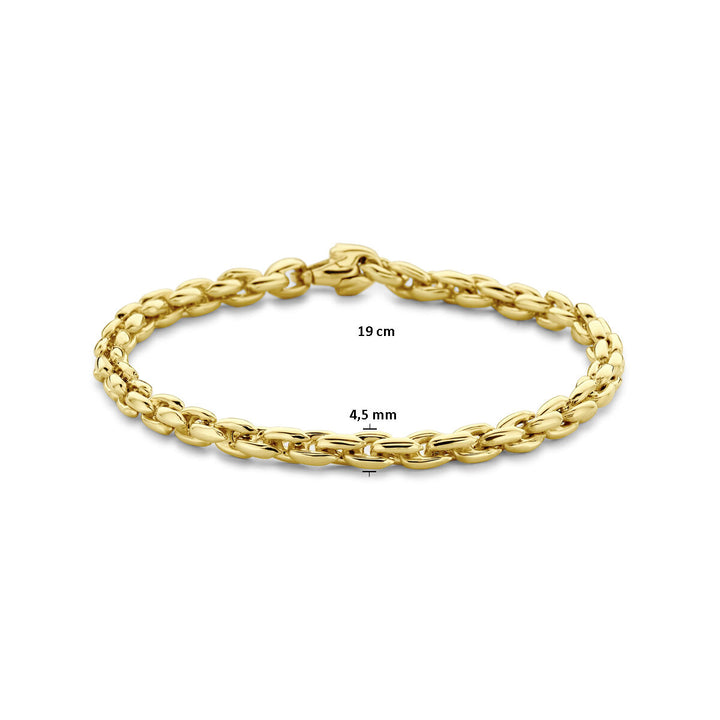 armband fantasie schakel 4,5 mm 19 cm 14K geelgoud
