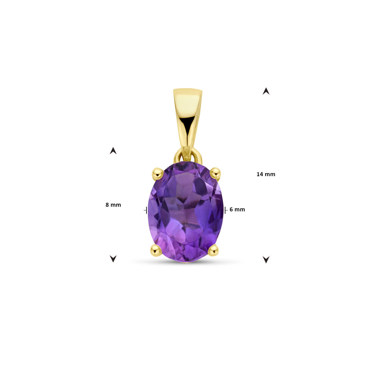 colgante amatista 14K oro amarillo