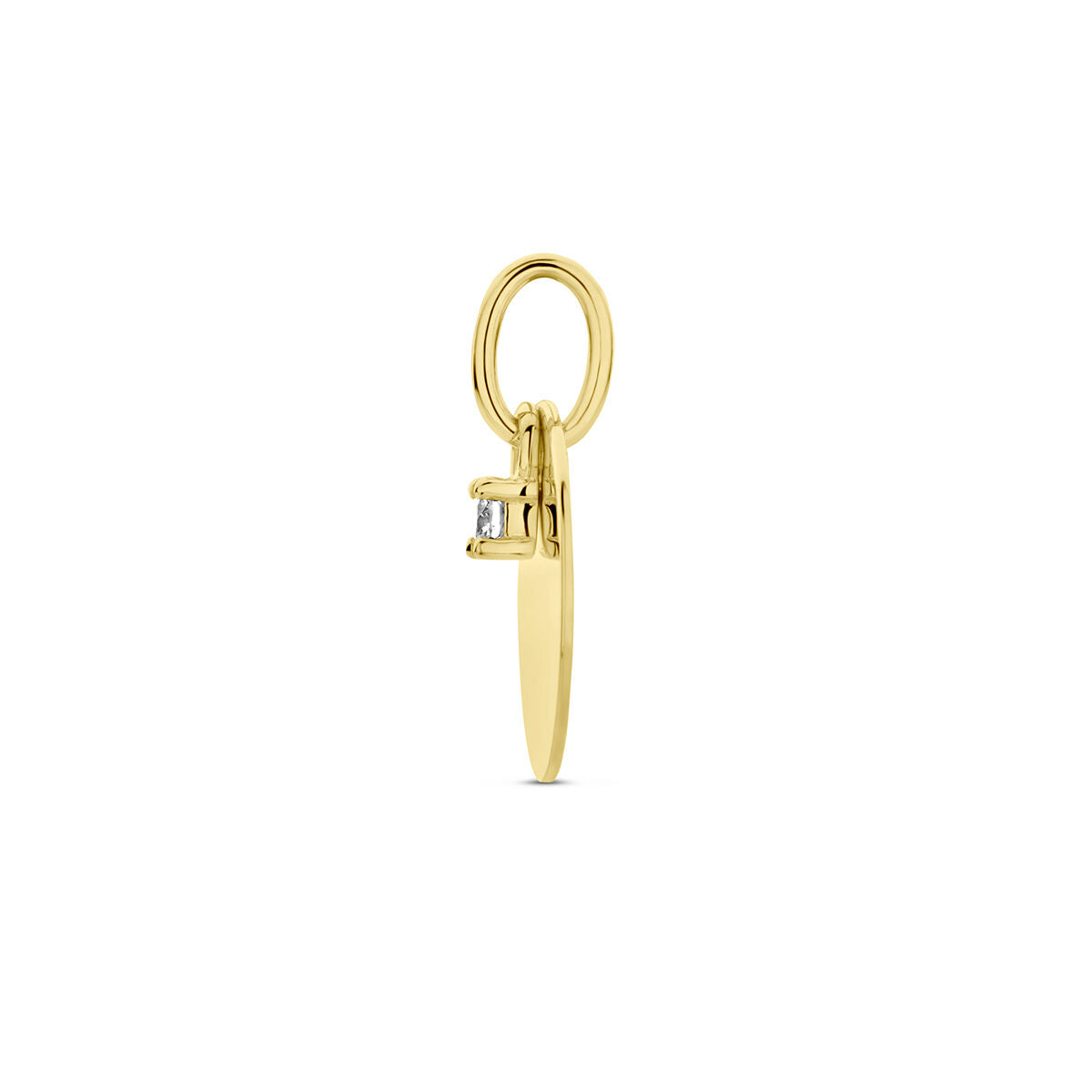 colgante grabado círculo y diamante h si 14K oro amarillo