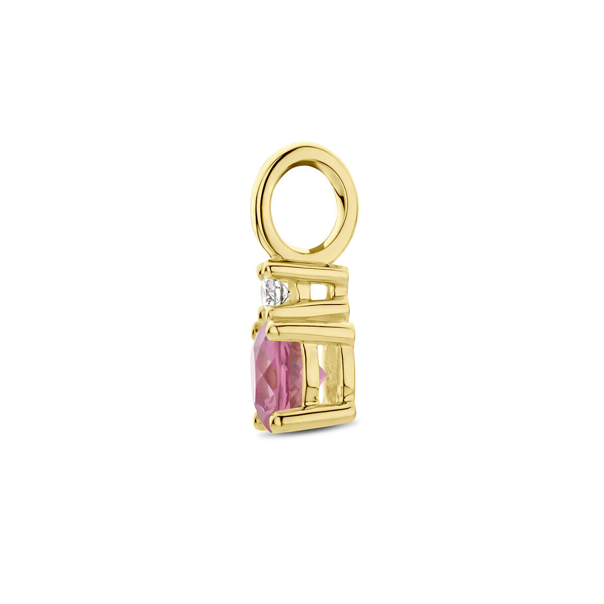 colgante con piedra de nacimiento y diamante 0.02ct h p1 oro amarillo 14K