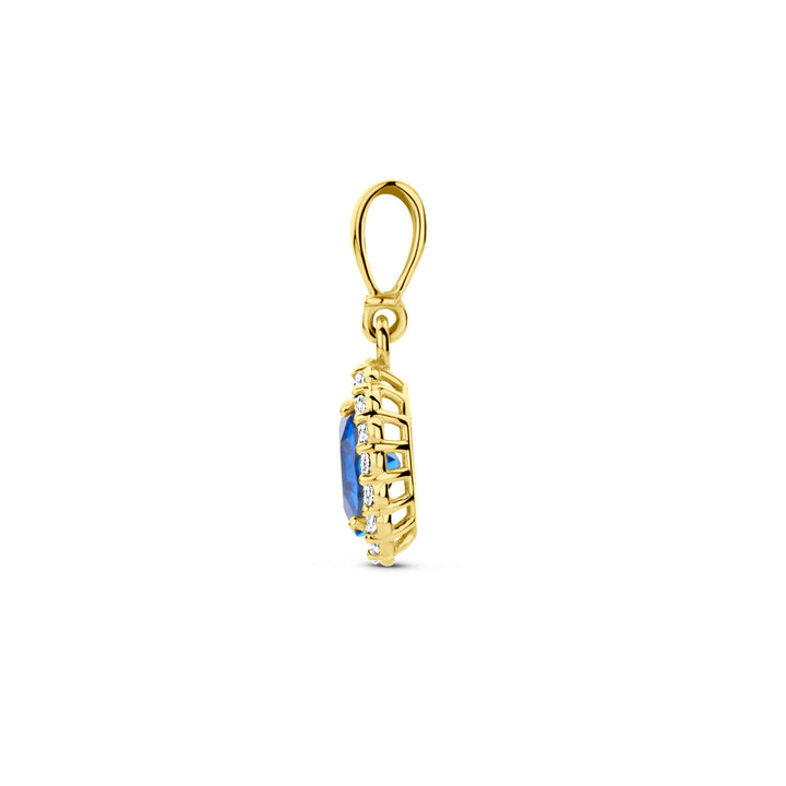 hanger met geboortesteen zirkonia 14K geelgoud