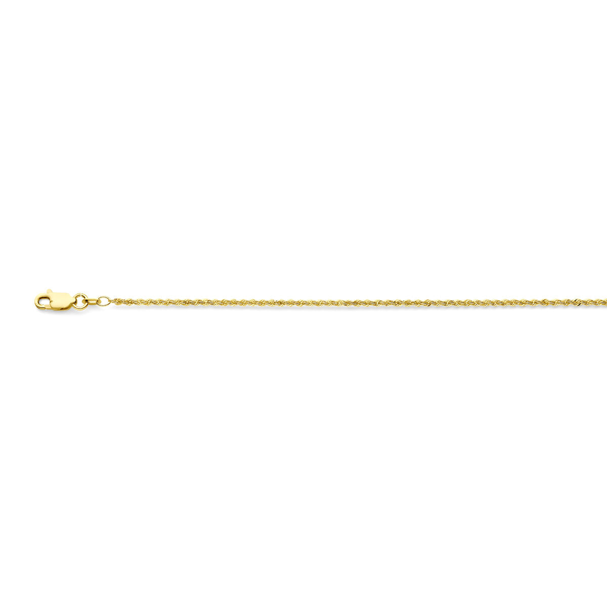cordón de 1,7 mm en oro amarillo macizo de 14 quilates con cierre de langosta.
