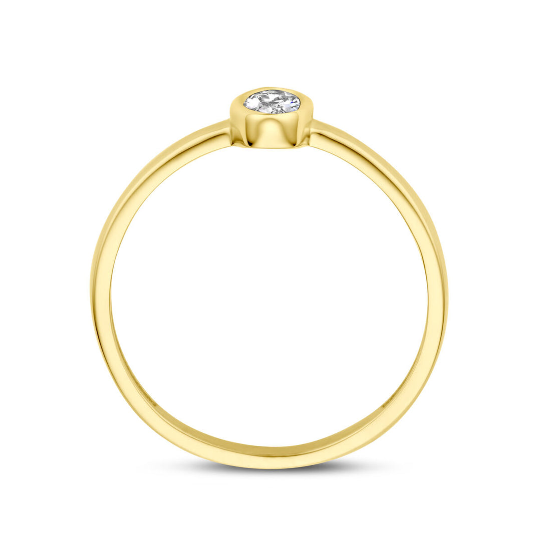 ring zirkonia 14K geelgoud