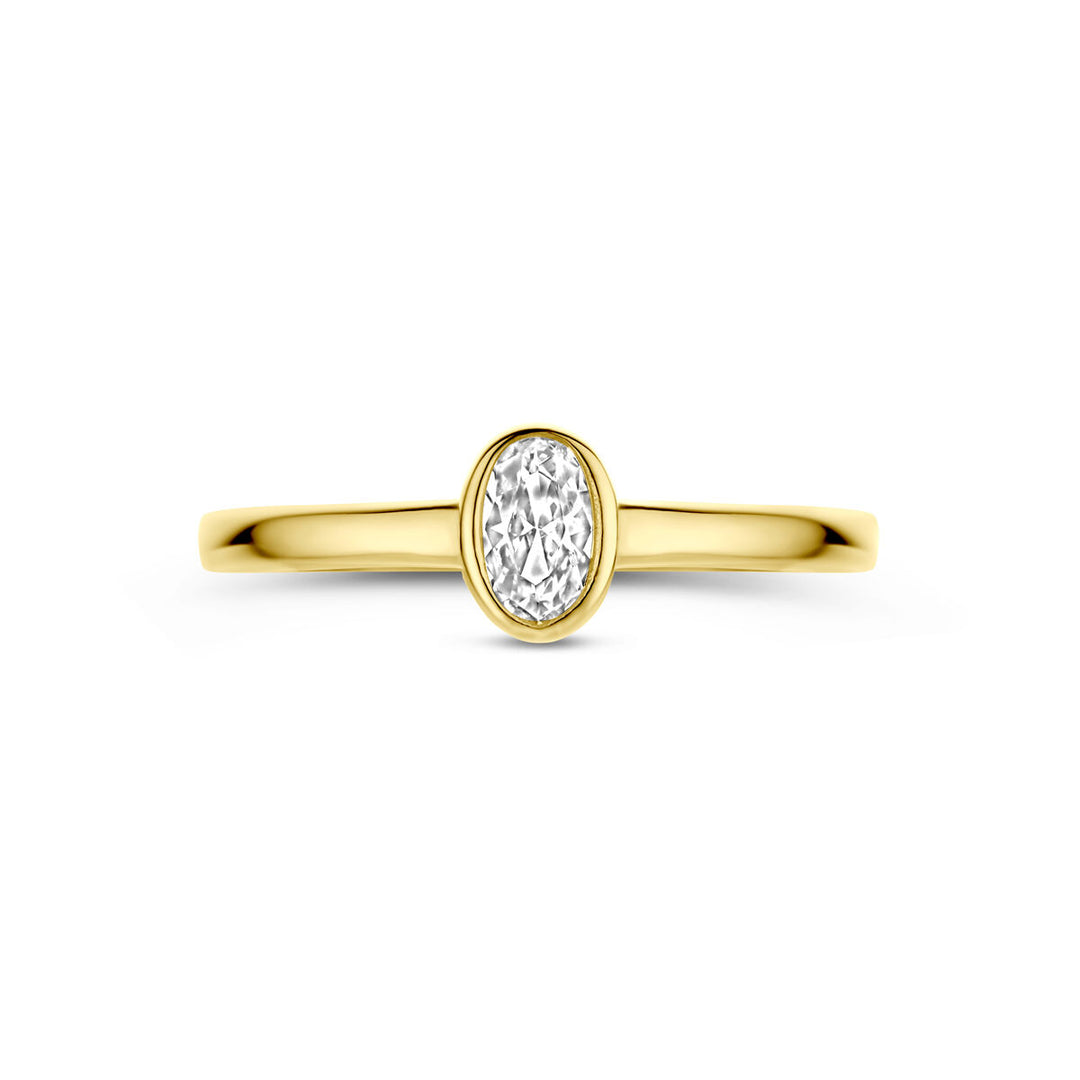 ring zirkonia 14K geelgoud