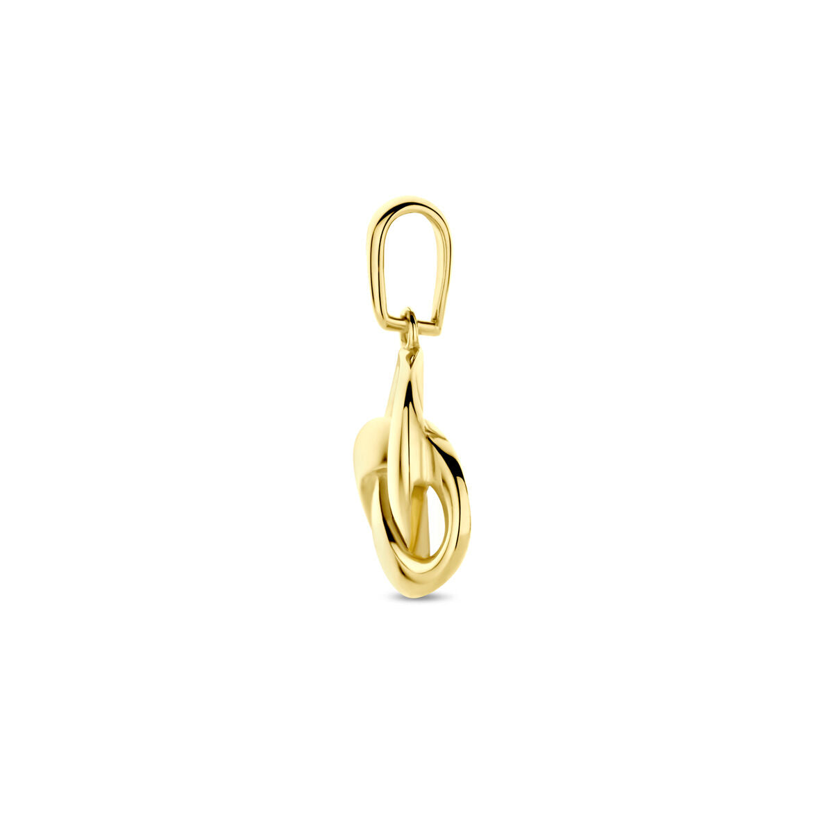 Colgante en forma de nudo de 16 mm en oro amarillo de 14 quilates.