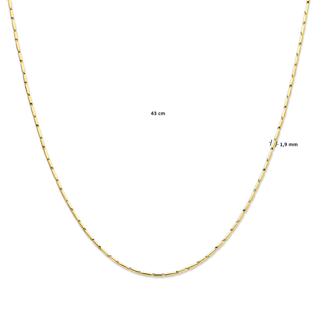 collar 1,9 mm 43 cm 14K oro amarillo