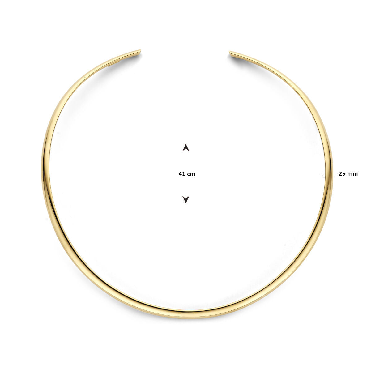 collar espiga tubo ovalado 14K oro amarillo