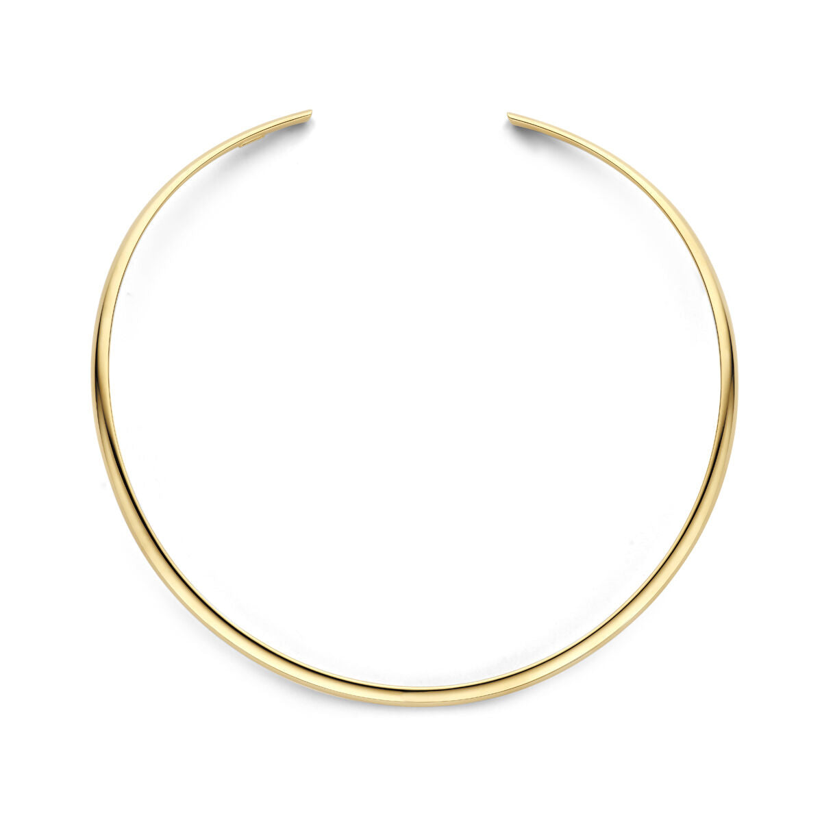Collar de tubo ovalado en oro amarillo de 14 quilates.