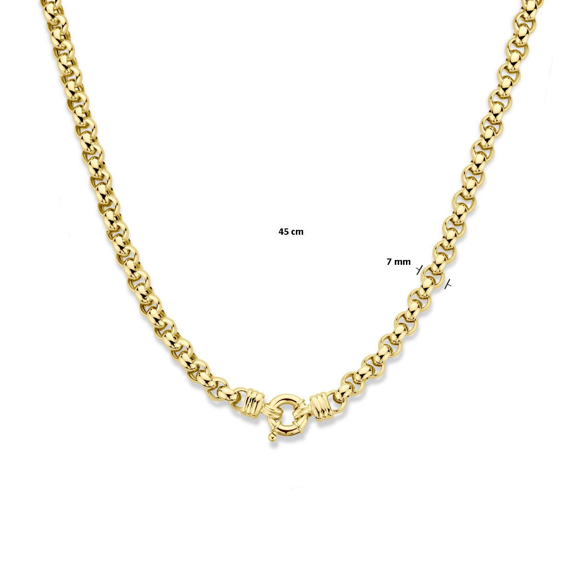 collar jasseron 7 mm 45 cm oro amarillo 14K