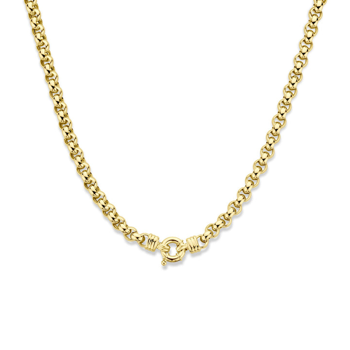 collier jasseron 7 mm 45 cm 14K geelgoud