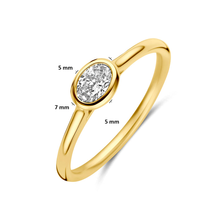ring diamant 14K geelgoud