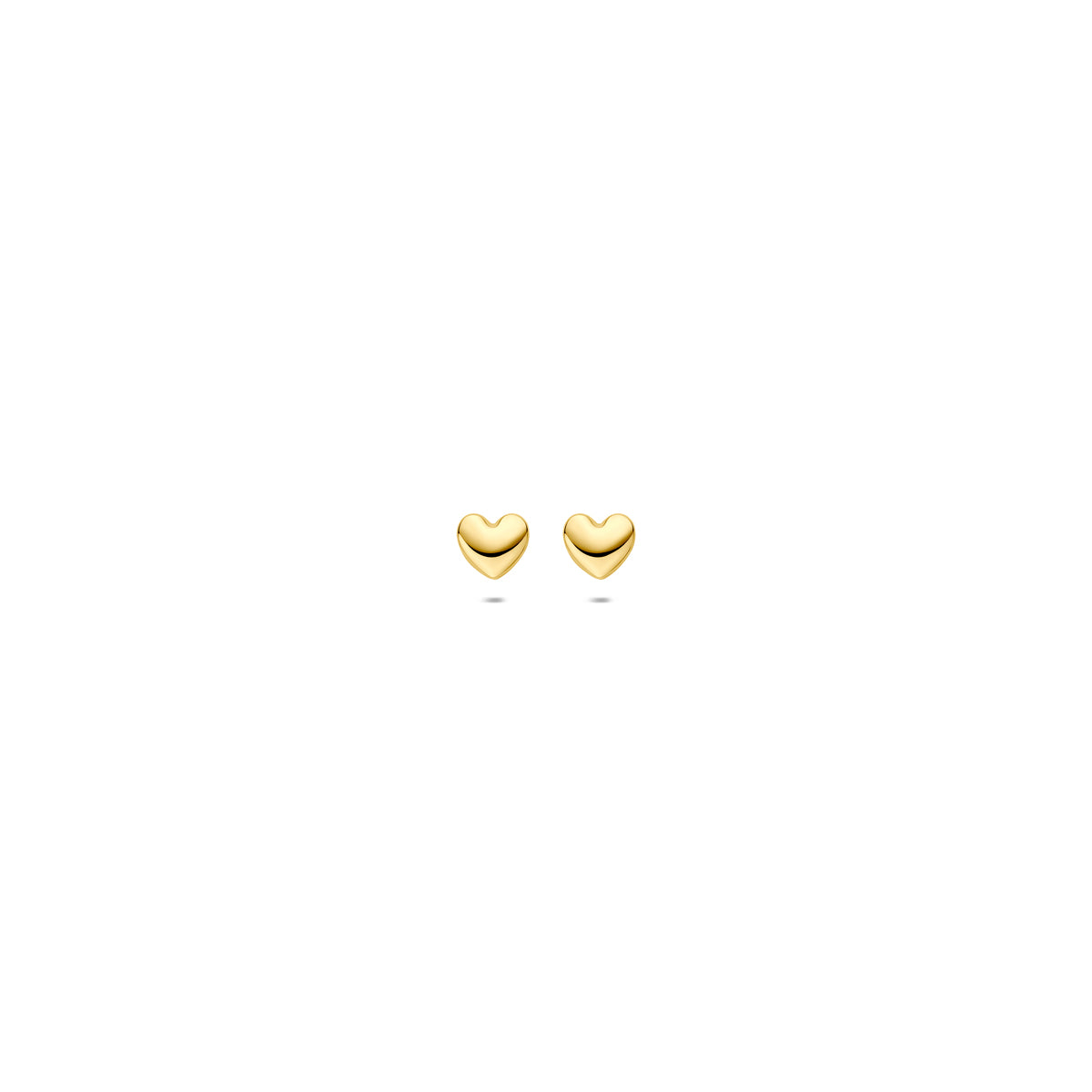 Pendientes de corazón de 3 mm en oro amarillo de 14 quilates.