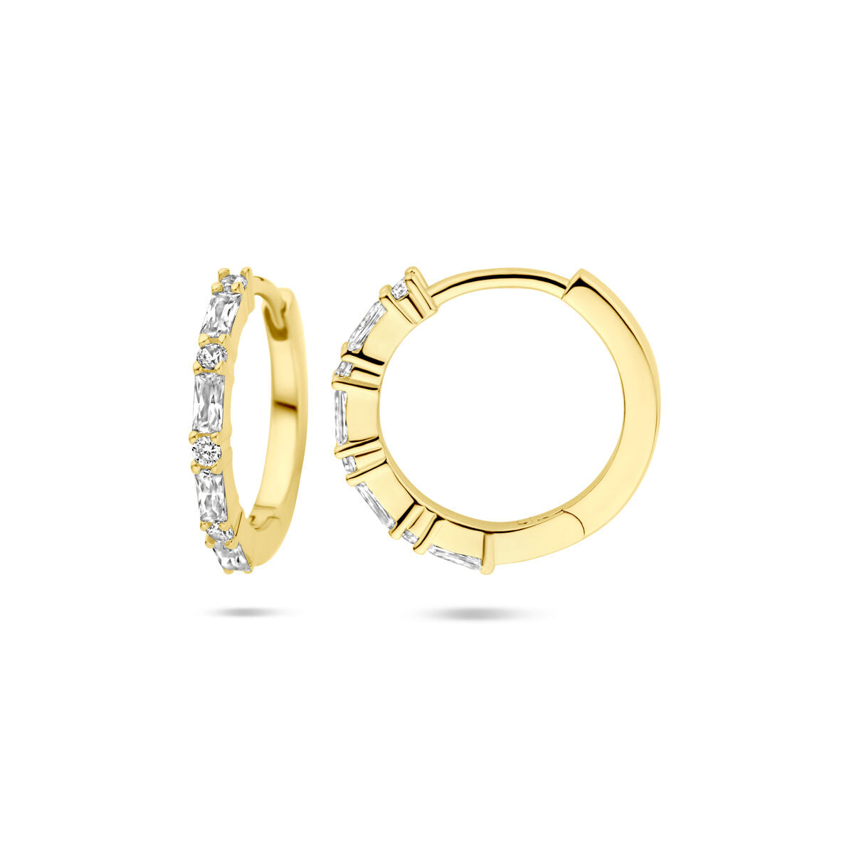aros de zirconia 15 mm 1 micrón plata chapado en oro amarillo