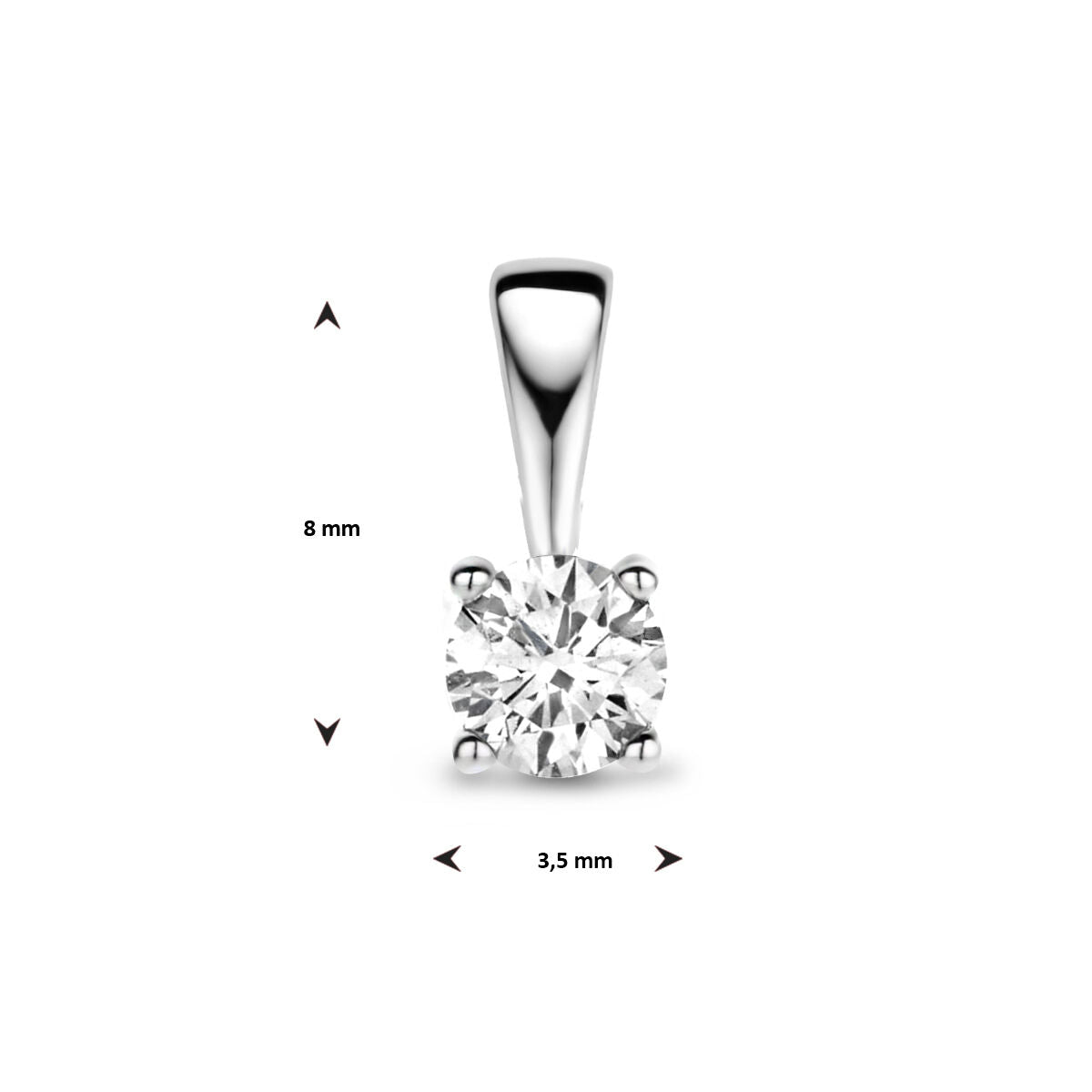 colgante diamante h si 14K oro blanco