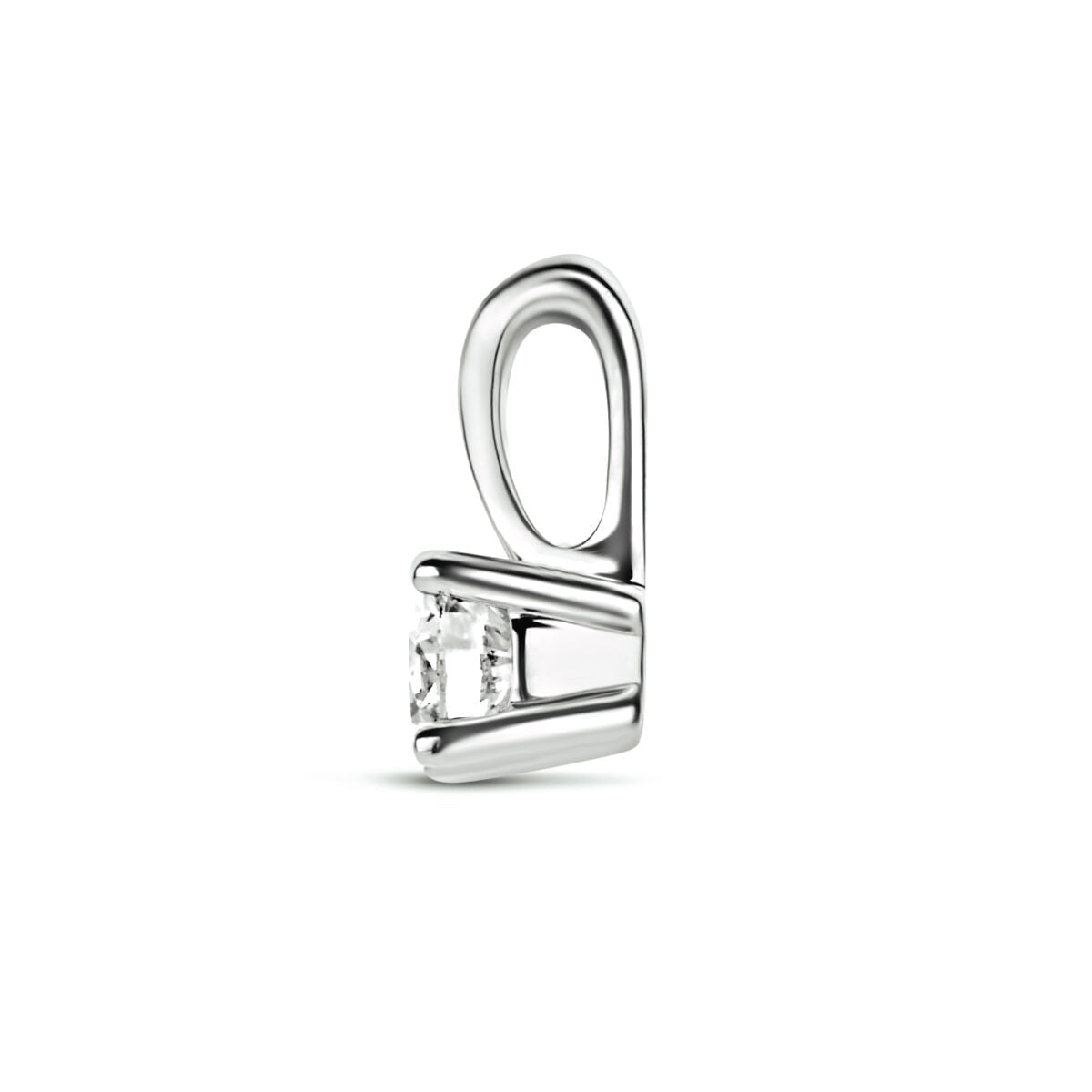 Colgante de diamante H SI en oro blanco de 14 quilates, con un diseño moderno y brillante.