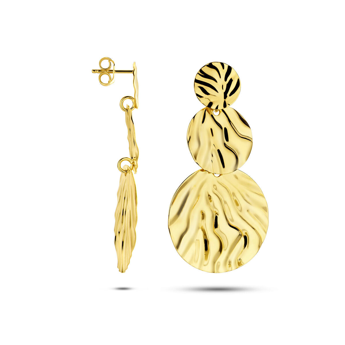 pendientes de relieve 1 micrón plata chapado en oro amarillo