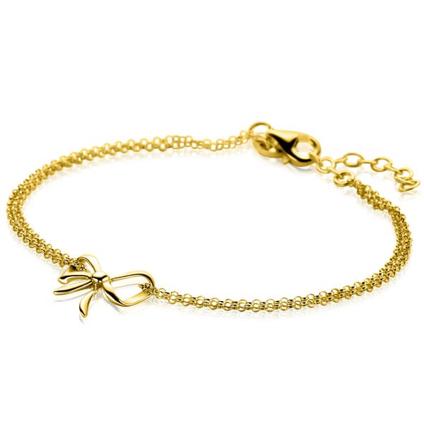 Pulsera de plata con un diseño de lazo y cierre de langosta, ajustable de 17 a 20 cm.