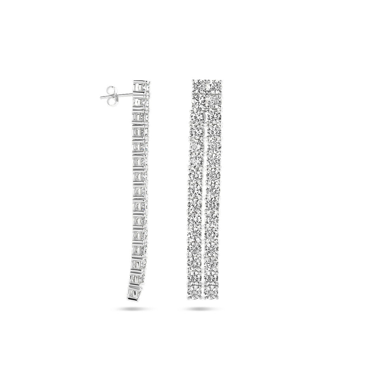 pendientes de zirconia plata rodiada