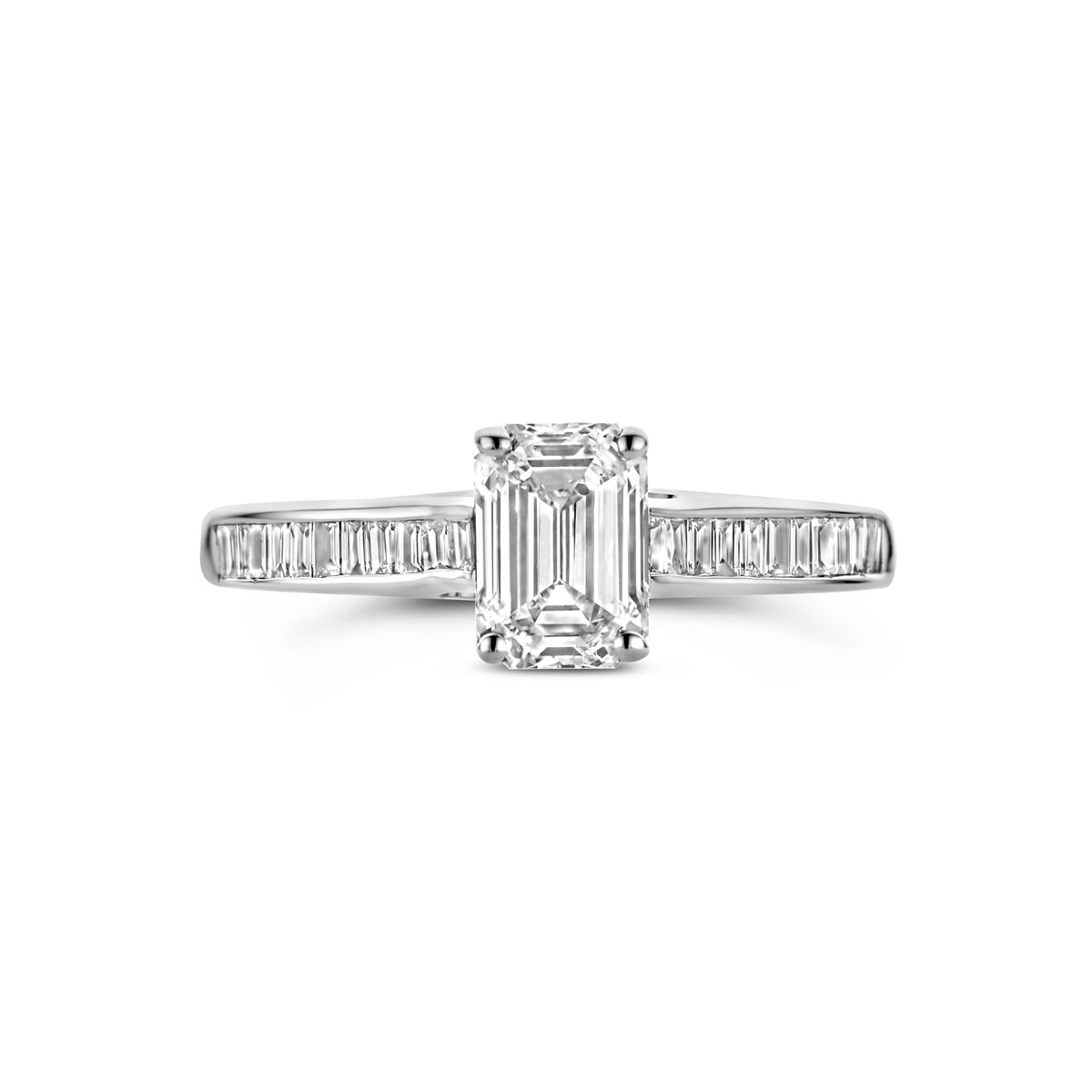 anillo diamante cultivado en laboratorio 1.19ct h si oro blanco 14K