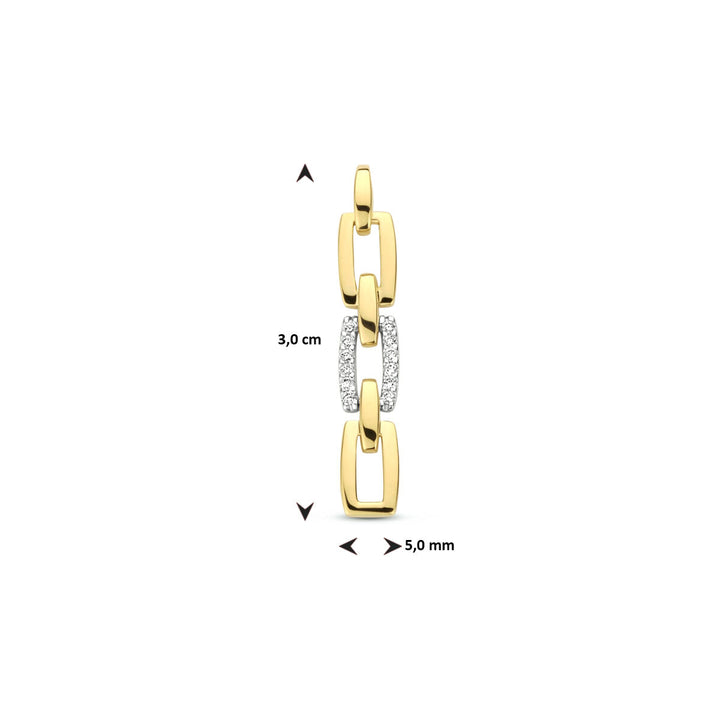 hanger schakel diamant 0.05ct h si 14K bicolor goud geel/wit