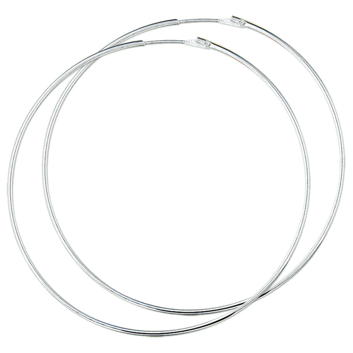 oorringen 1,5 mm ronde buis zilver wit