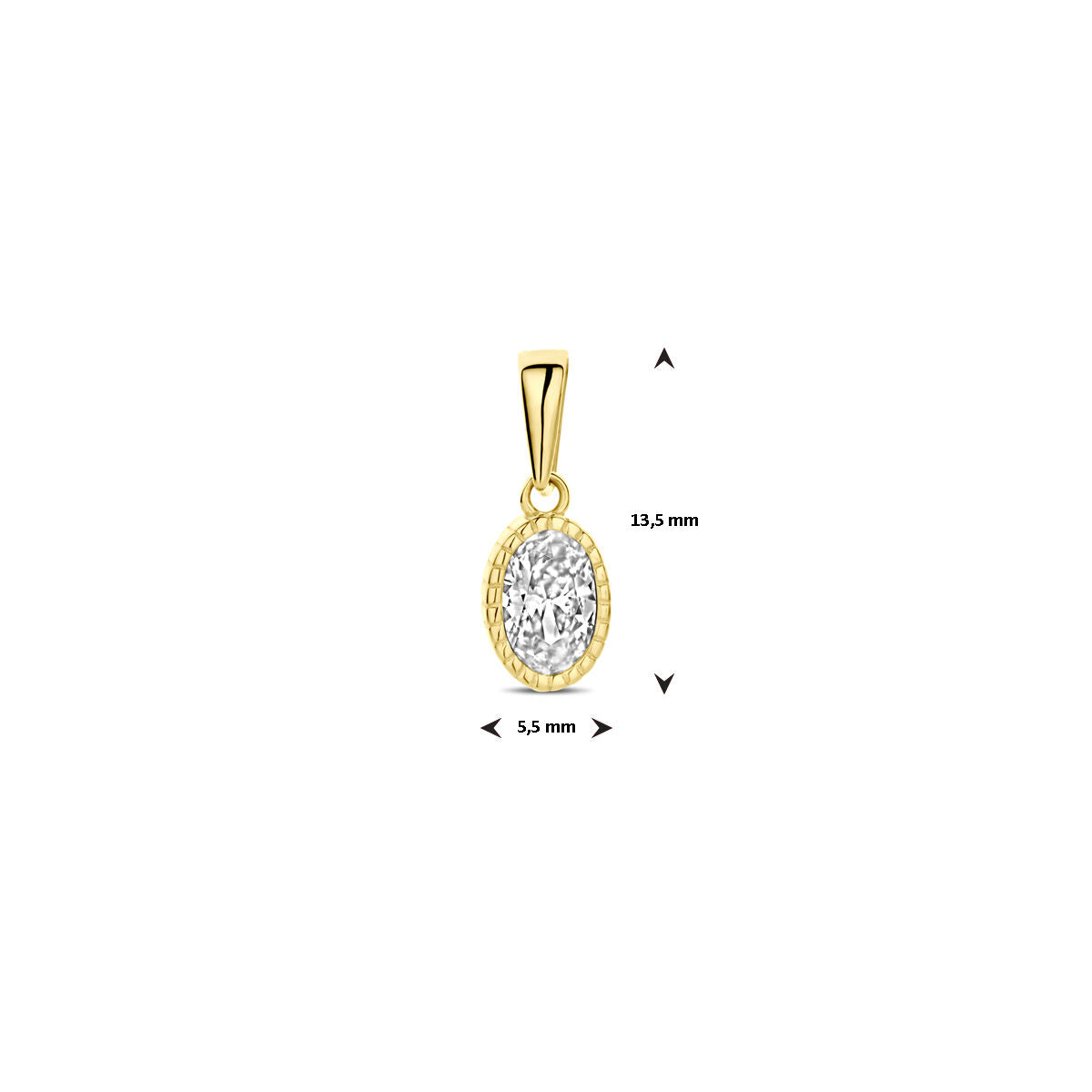 colgante de circonita 13,5 mm oro amarillo