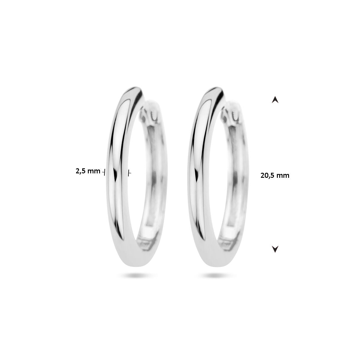 aros 2,5 mm medio redondo plata rodiado