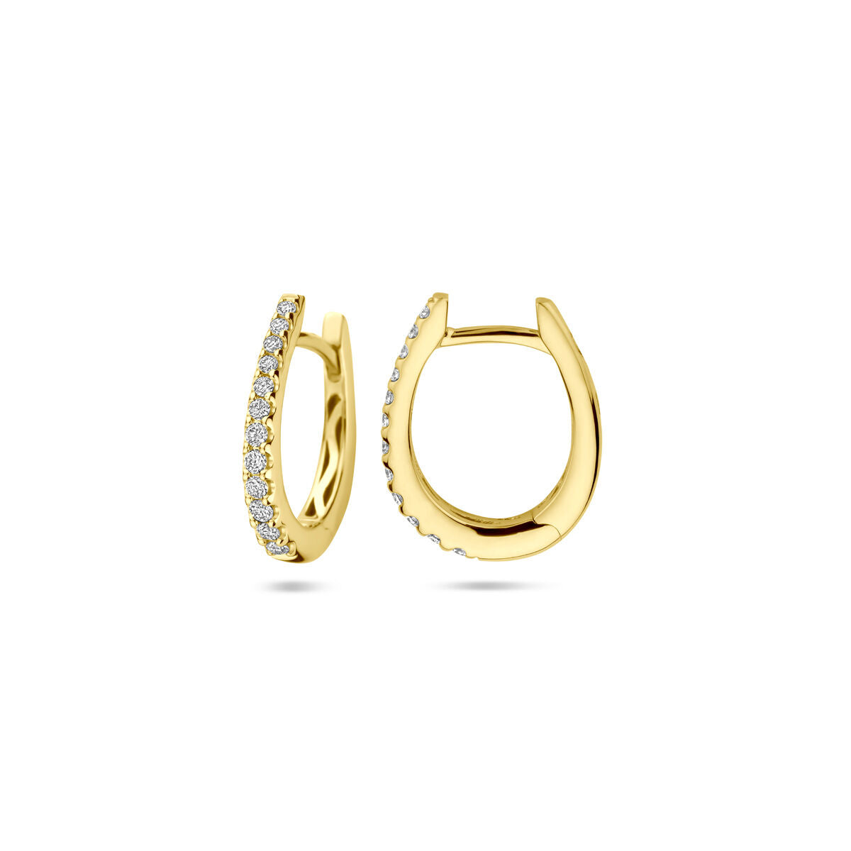 aros diamante h si 2,5 mm tubo oro amarillo 14K