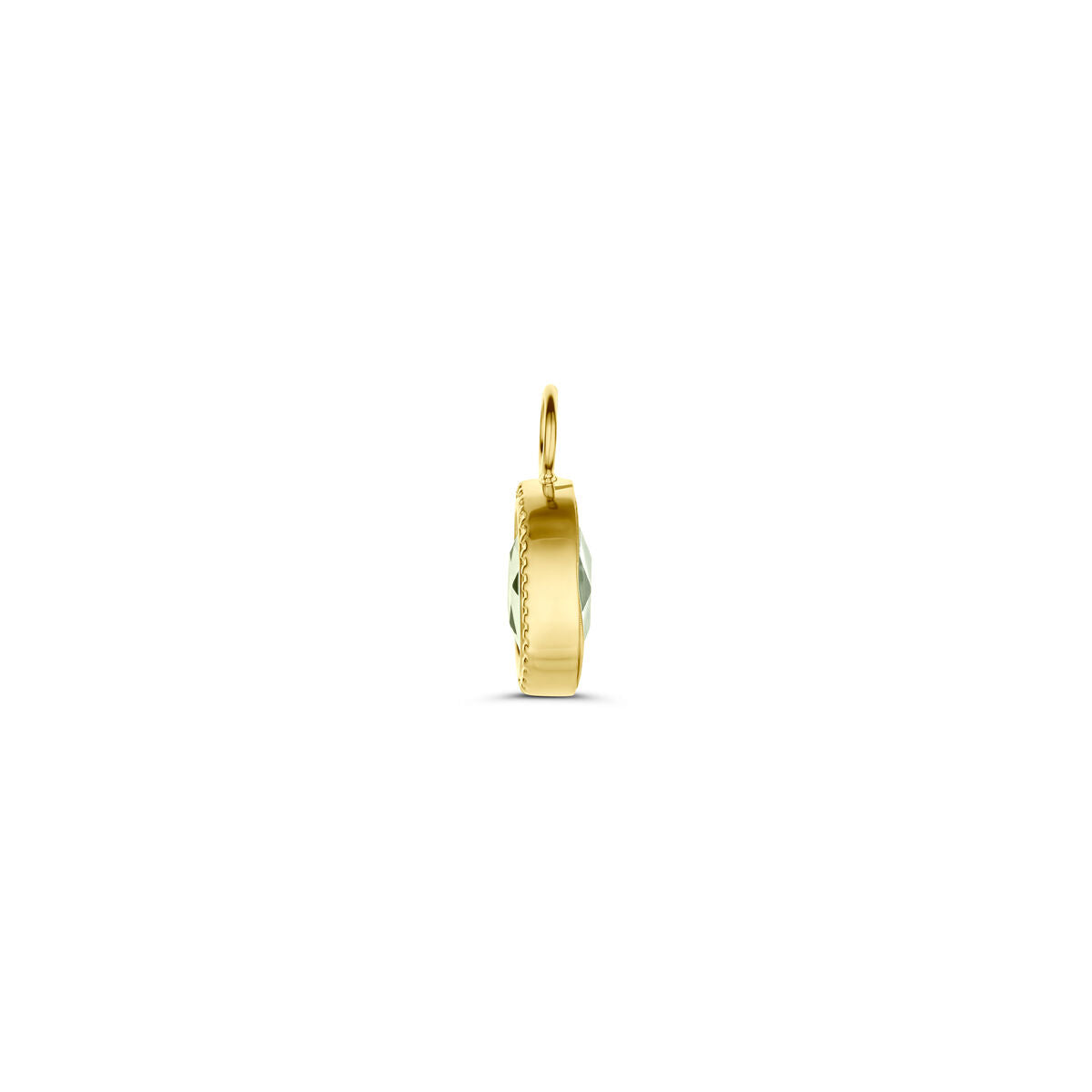 colgante de aro verde amatista 14K oro amarillo
