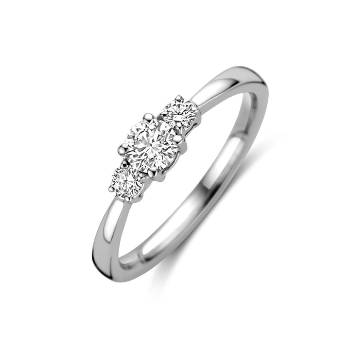 ring trilogie lab grown diamant 0.46ct h si 14K witgoud