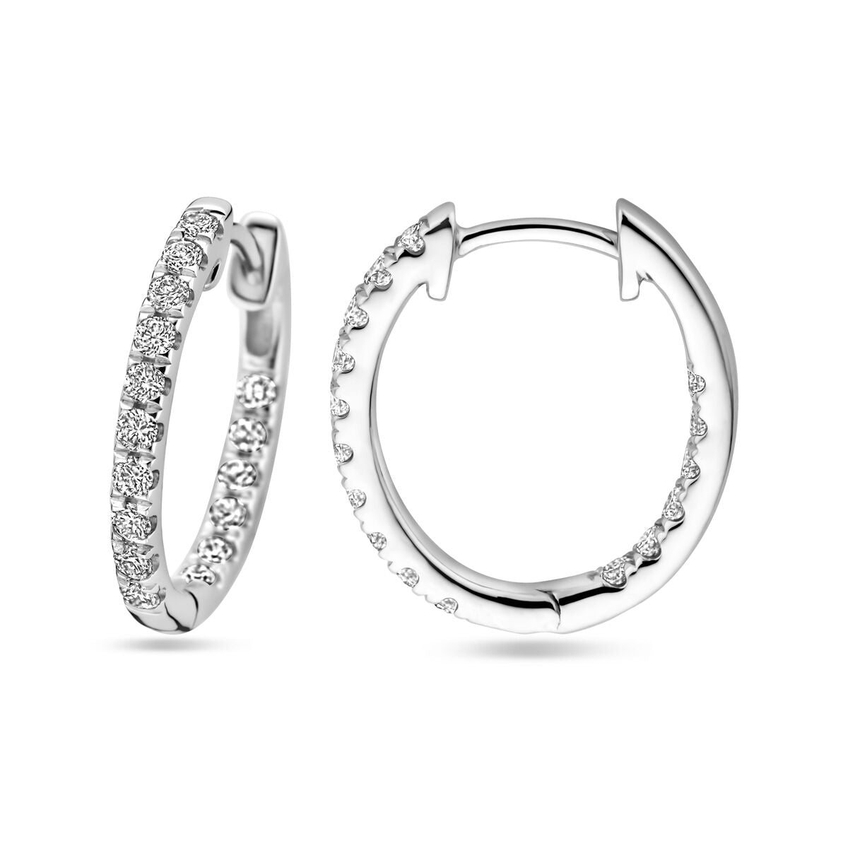 aros con diamante cultivado en laboratorio 0.46ct (2x 0.23ct) h si oro blanco 14K