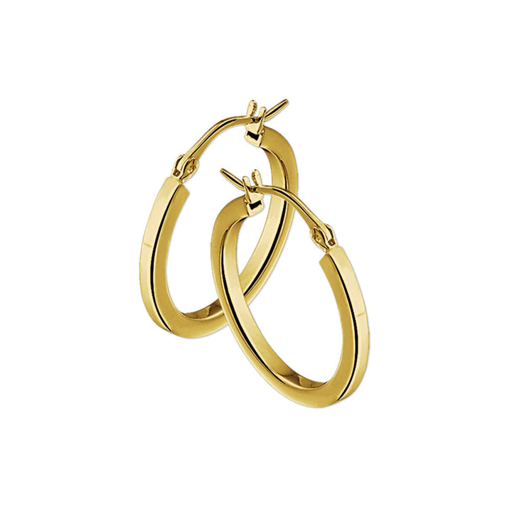 Aros de tubo cuadrado de 14K en oro amarillo de 2.5 mm.