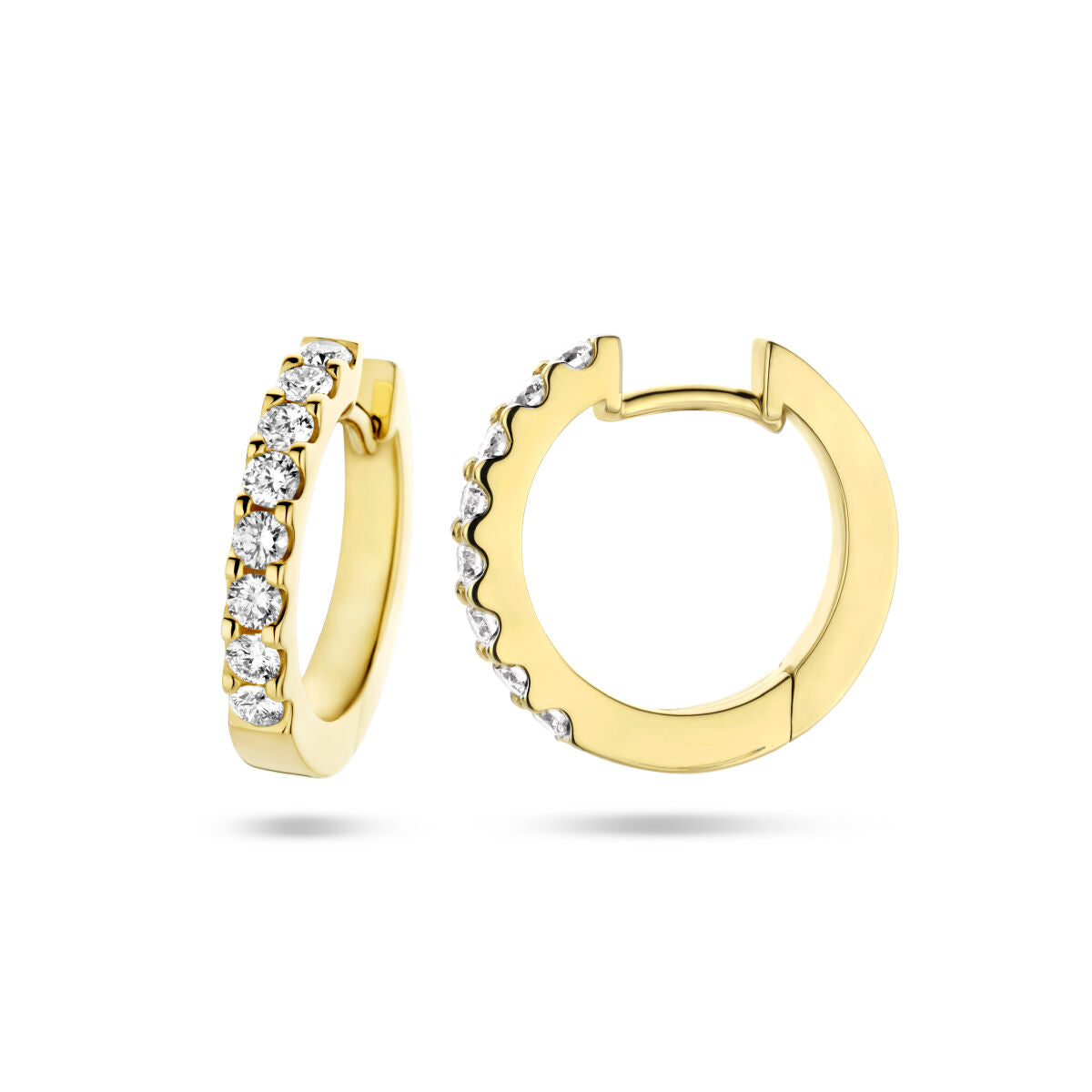 aros con diamantes 0.50ct (2x 0.25ct) h si oro amarillo 14K