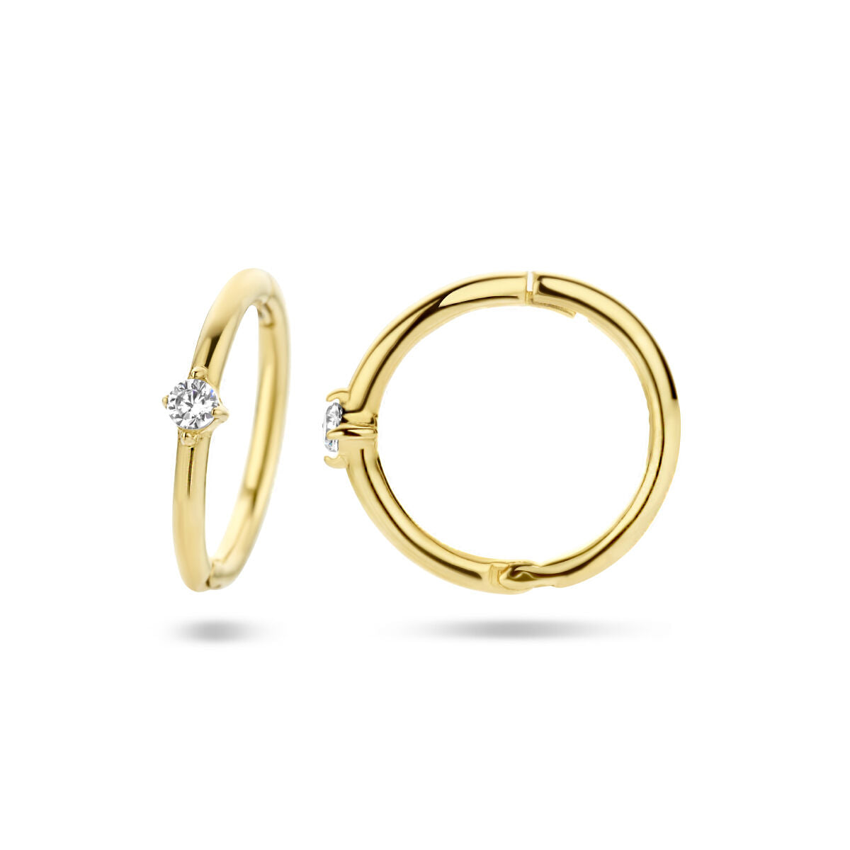 aros de zircón 14K oro amarillo