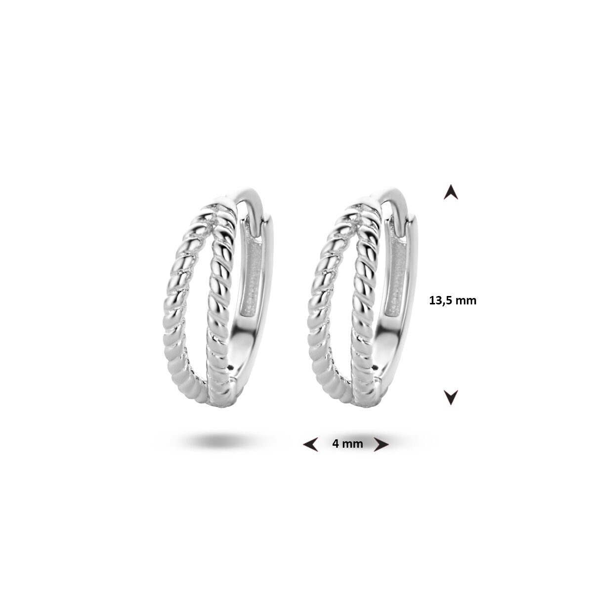 aros de plata rodiado