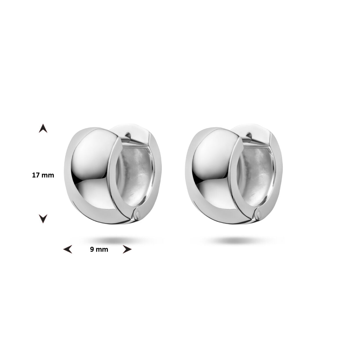aros bola de plata rodiada
