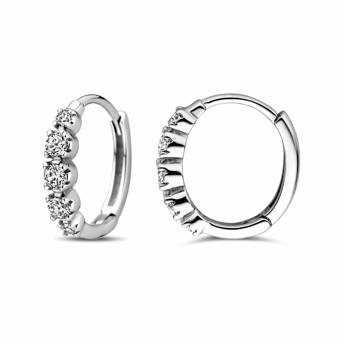 aros de circonita 14 mm plata rodiado