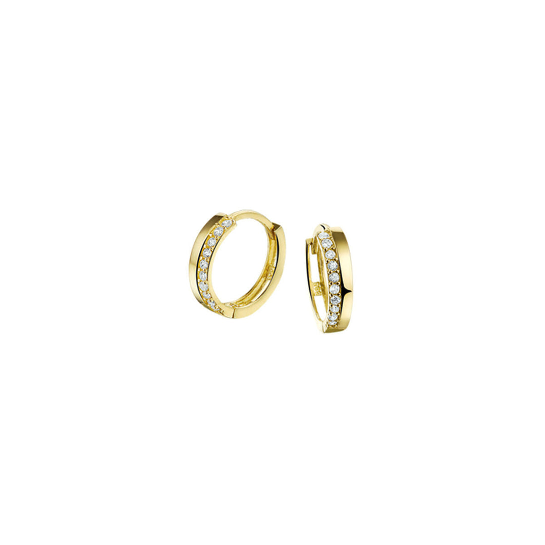 klapoorringen zirkonia 2,5 x 12 mm 14K geelgoud