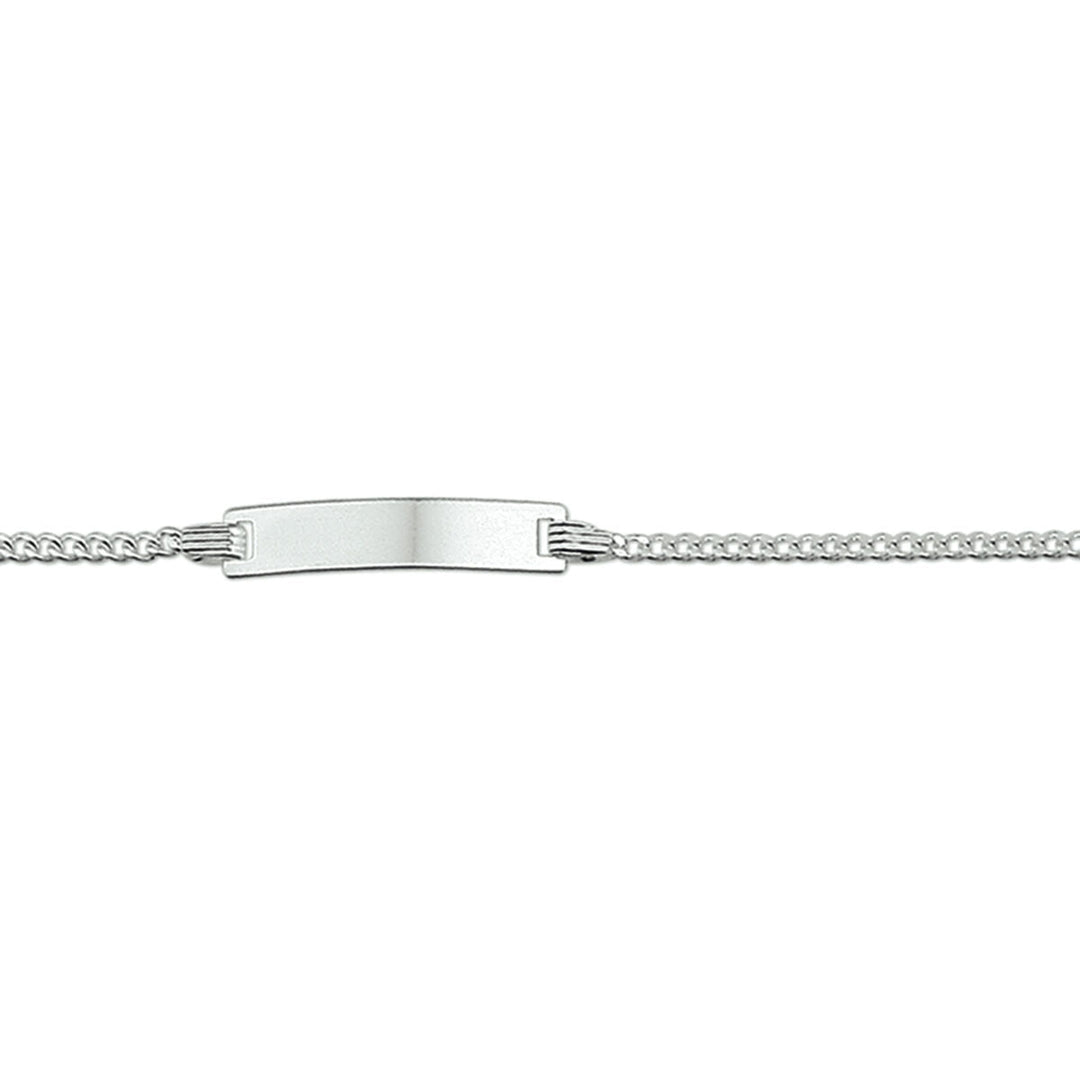 Pulsera gourmette de 4 lados con placa pulida de 4,2 mm.