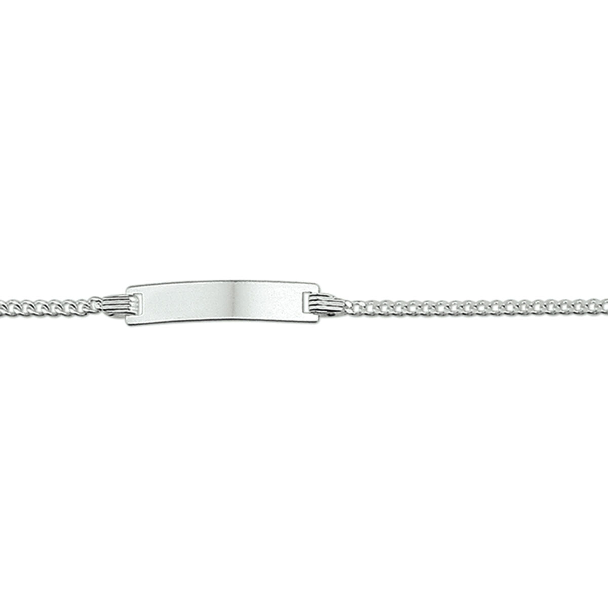 Pulsera gourmette de 4 lados con placa pulida de 4,2 mm.