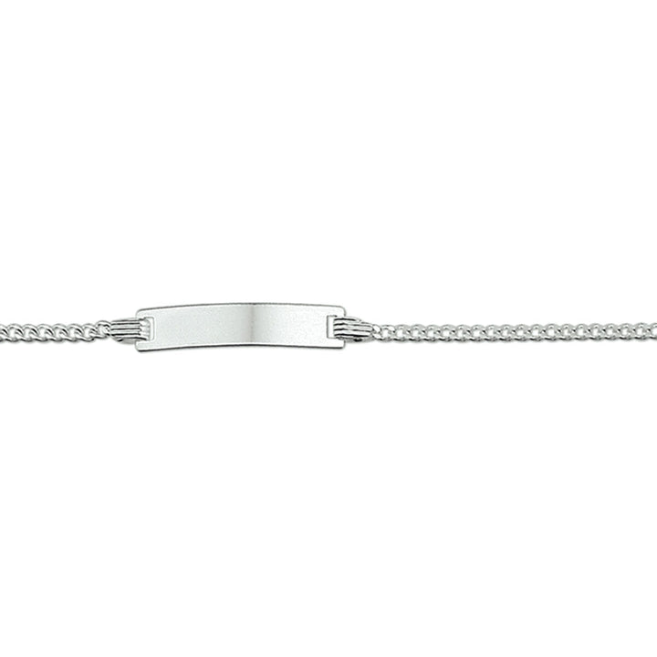 Pulsera gourmette de 4 lados con placa pulida de 4,2 mm.