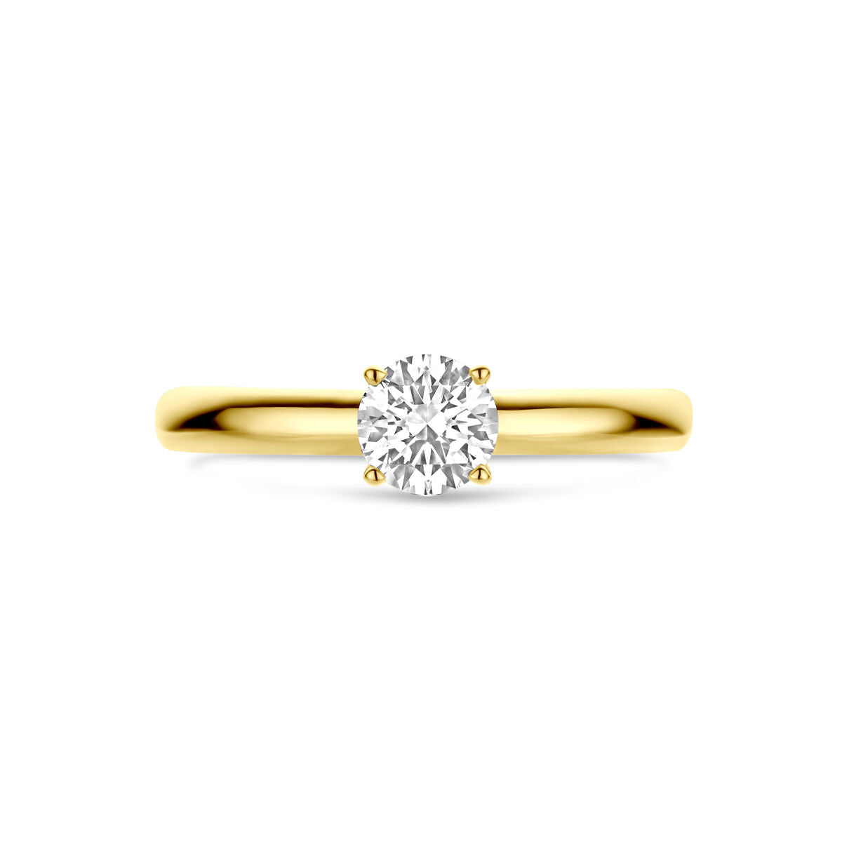 Anillo de mujer de oro con diamante cultivado en laboratorio – 14k oro amarillo