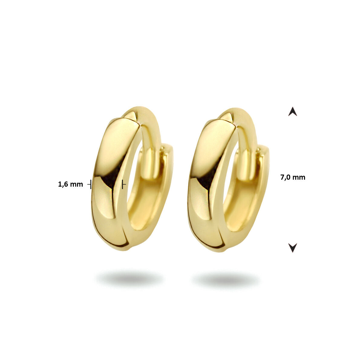 aros 1,6 x 7,0 mm 14K oro amarillo