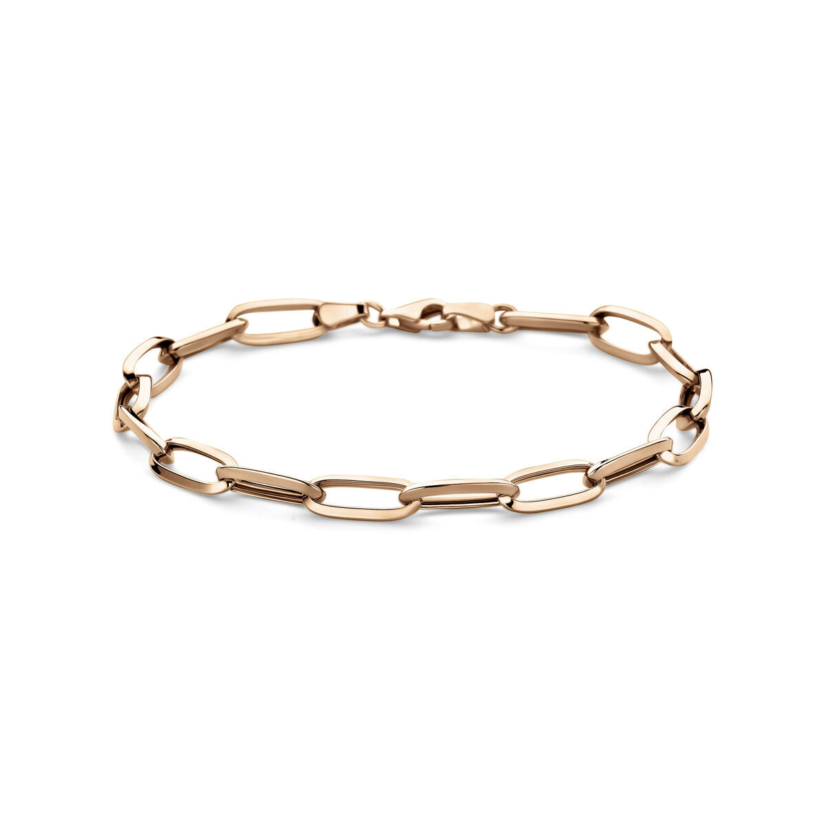 Pulsera de eslabones cerrados de 5,8 mm y 19 cm en oro rosado de 14K.