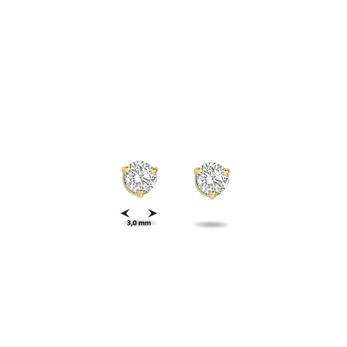pendientes de botón zirconia 14K oro amarillo