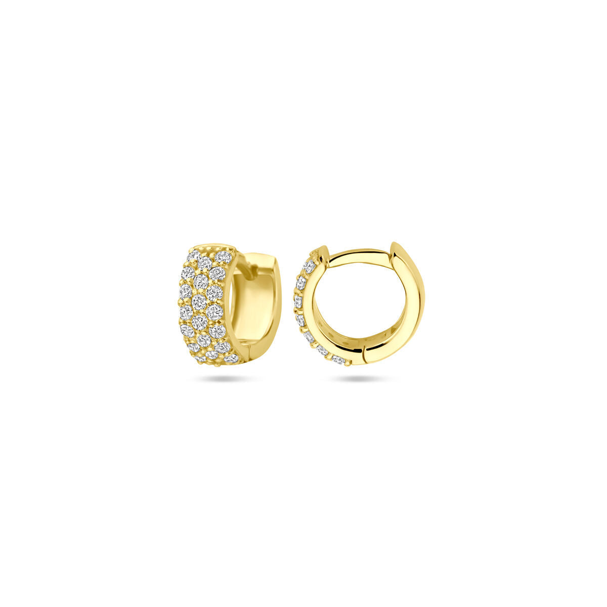 Aros con diamantes 0.40ct (2x 0.20ct) h si 10 mm oro amarillo