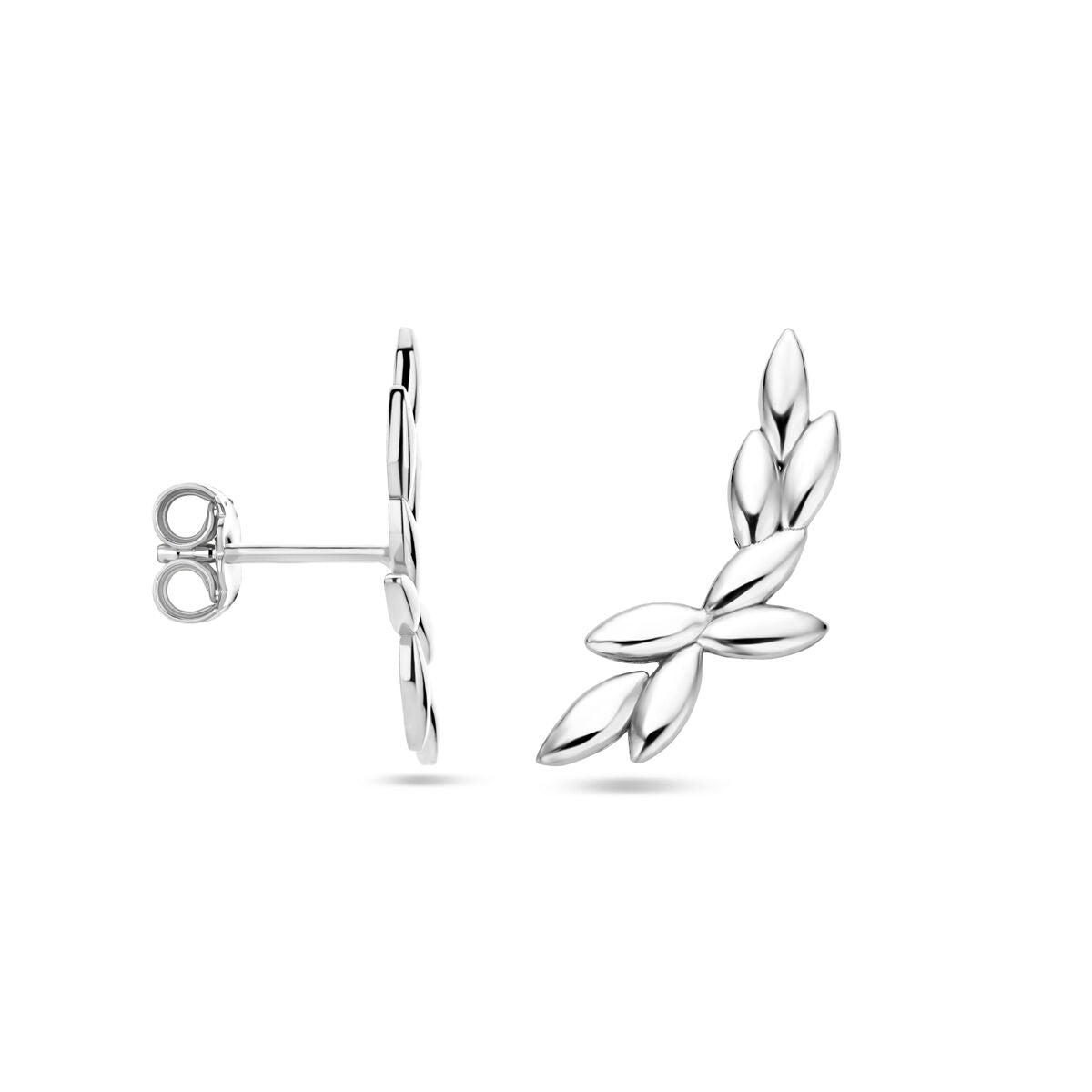 Colección Van der Kooij - pendientes de botón 20 mm plata rodiada